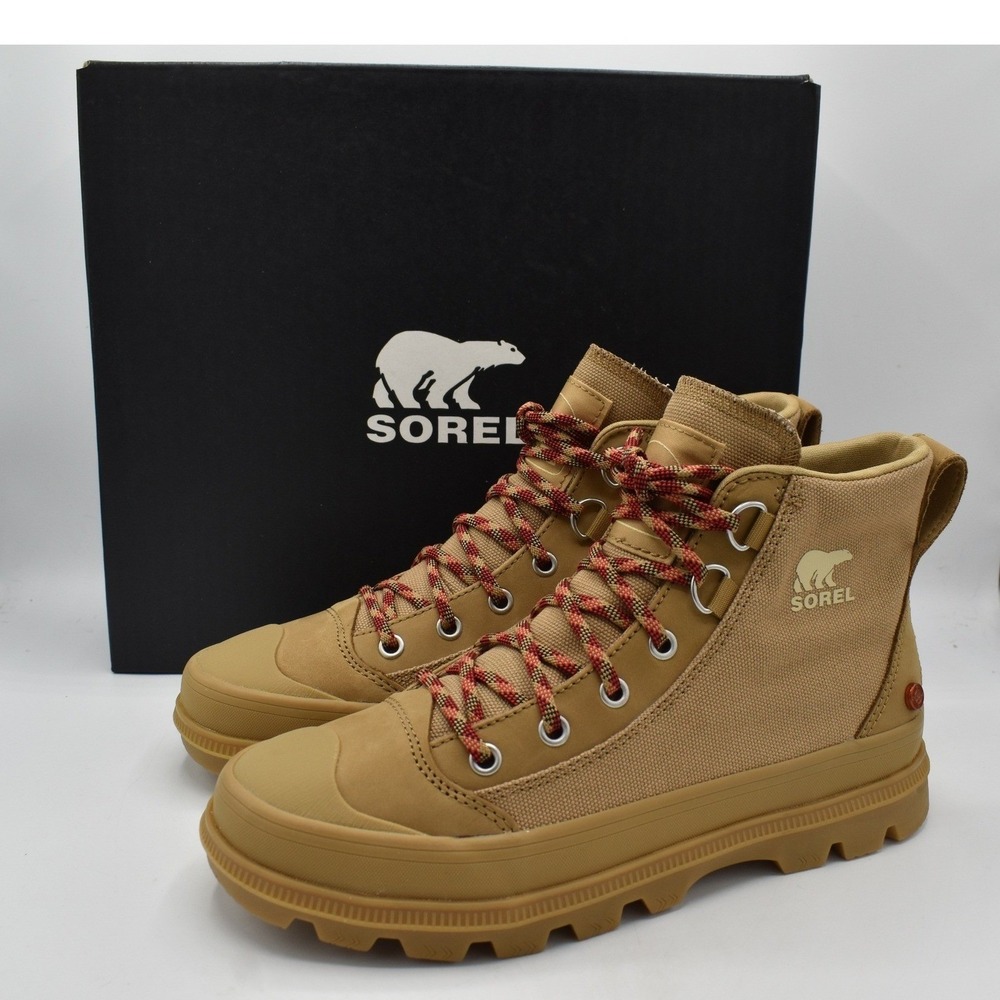 Sorel Women 10 Scout N About Mid Sneaker Gear CHK Caribou Booties Boots Shoes
